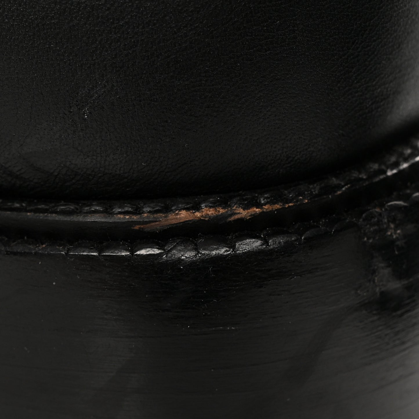 Shiny Calfskin Lace Up Combat Boots 38 Black