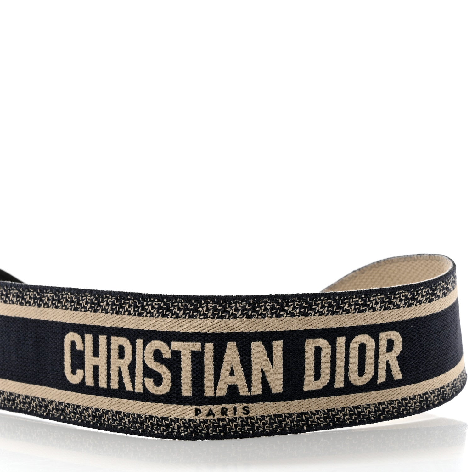 Christian Dior Canvas Embroidered Large Book Belt 85 34 Black Beige 3 of 7