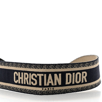 Christian Dior Canvas Embroidered Large Book Belt 85 34 Black Beige 3 of 7