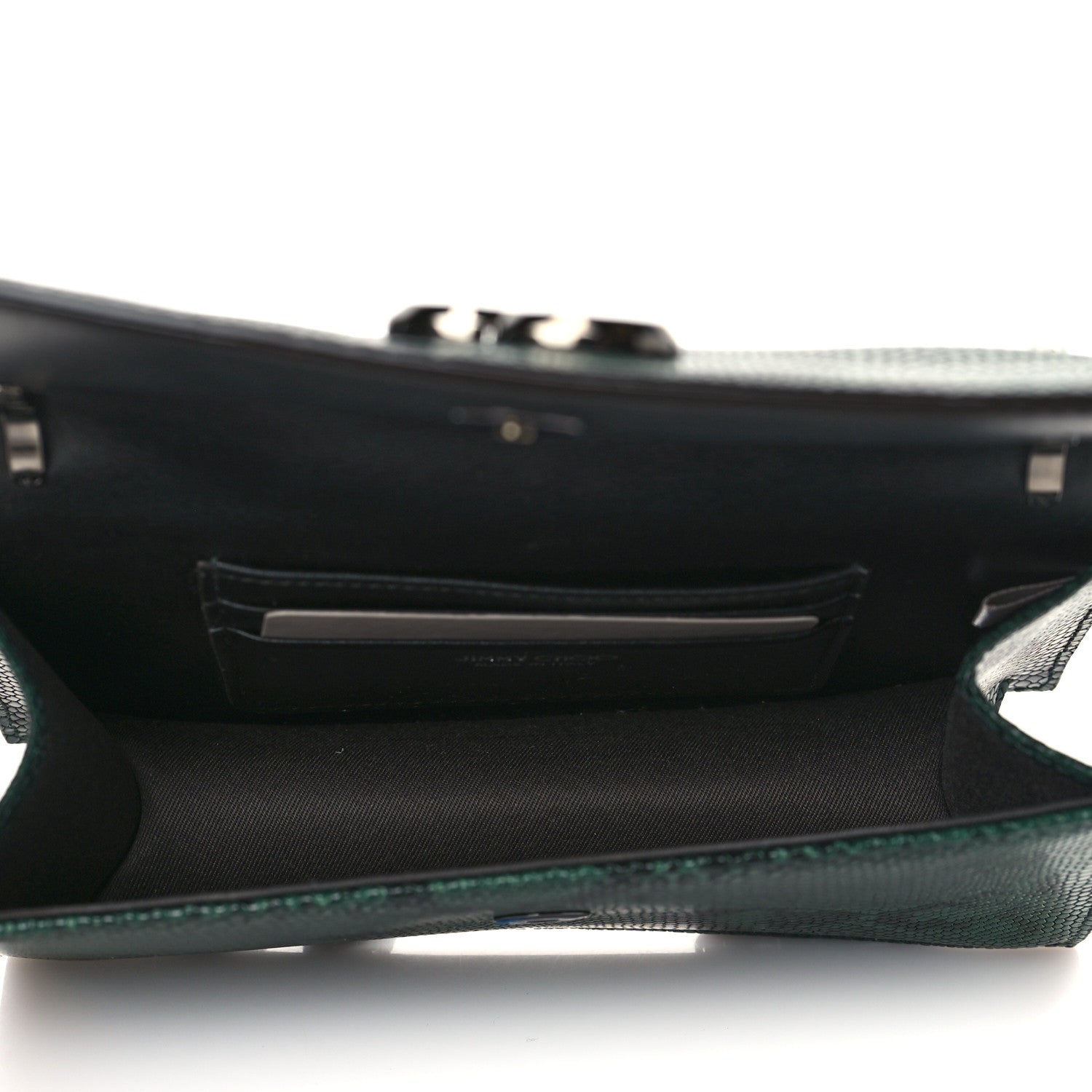 Jimmy Choo Calfskin Snakeskin Embossed Varenne Chain Clutch Dusk 5 of 9