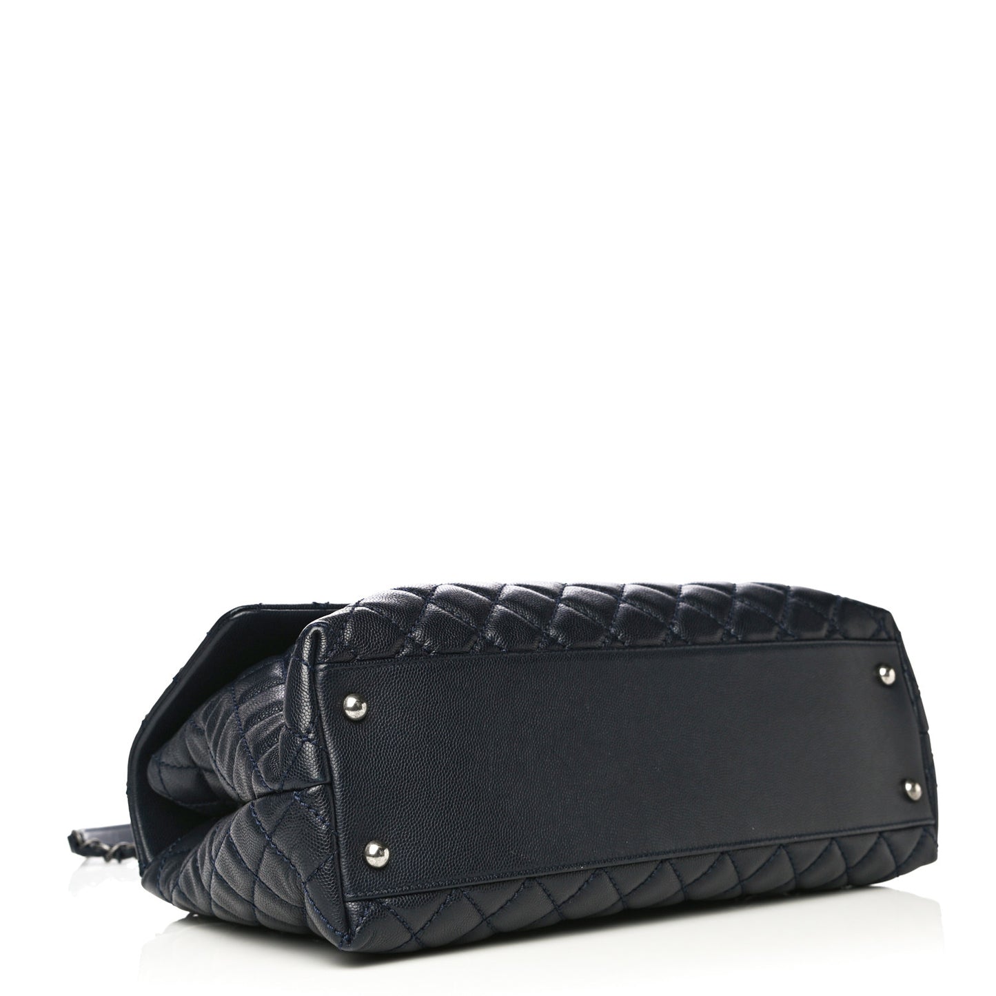 Caviar Quilted Medium Coco Handle Flap Navy Blue