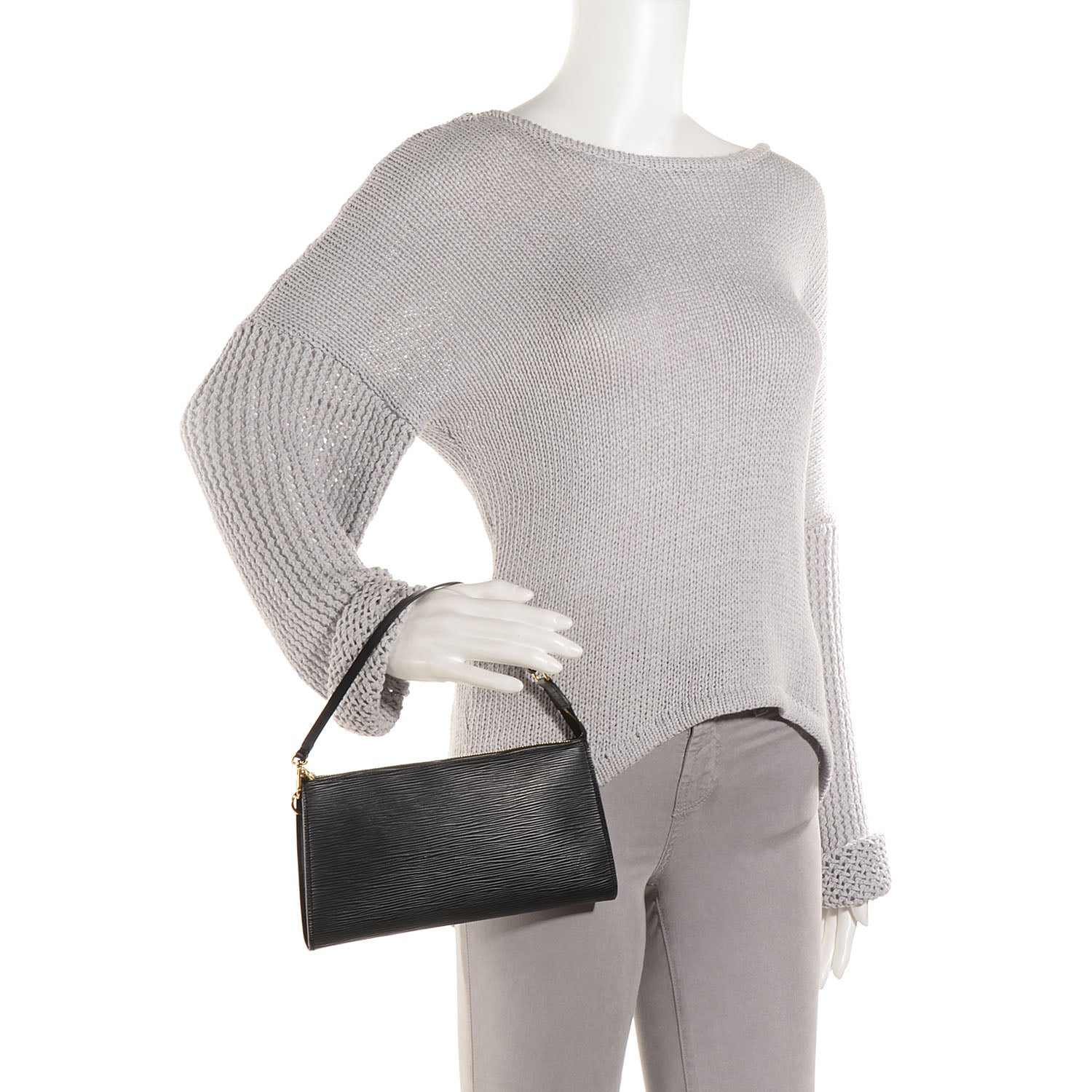 Louis Vuitton Epi Pochette Accessories 24 Black 2 of 7