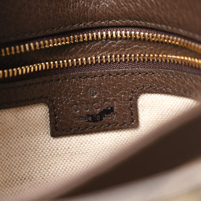 Gucci GG Supreme Monogram Textured Dollar Calfskin Web Medium Blondie Top Handle Shoulder Flap Bag Beige Ebony New Acero 6 of 10