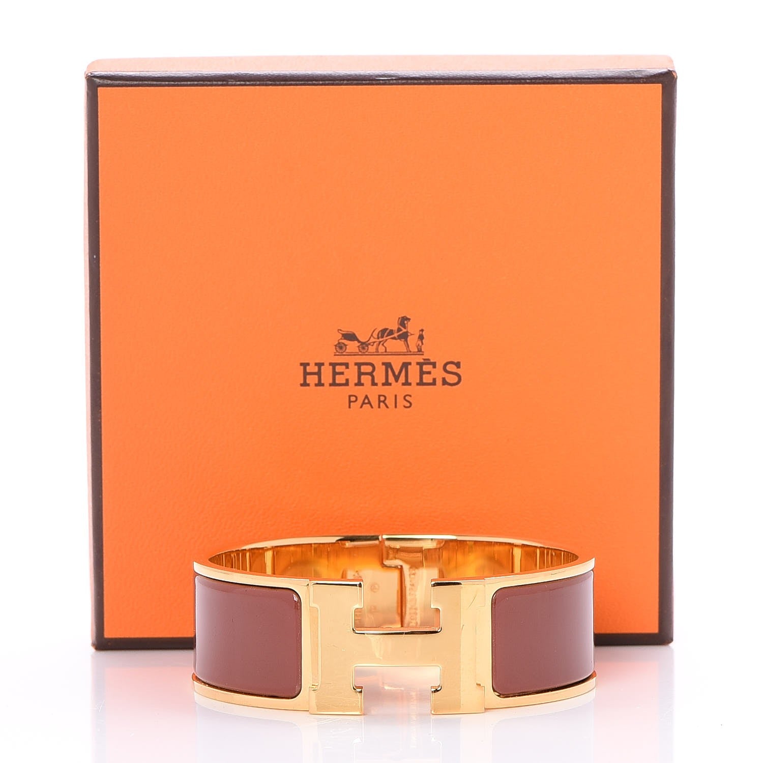 Hermes Enamel Wide Clic Clac H Bracelet PM Terracotta 6 of 6