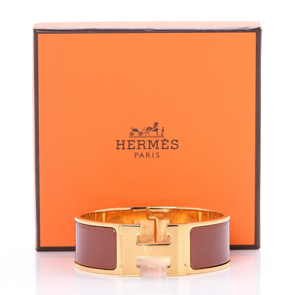 Hermes Enamel Wide Clic Clac H Bracelet PM Terracotta 6 of 6