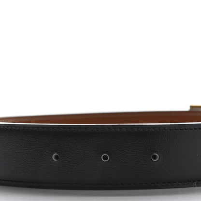 Hermes Box Togo 32mm Guilloche H Belt 80 Black Gold 4 of 7
