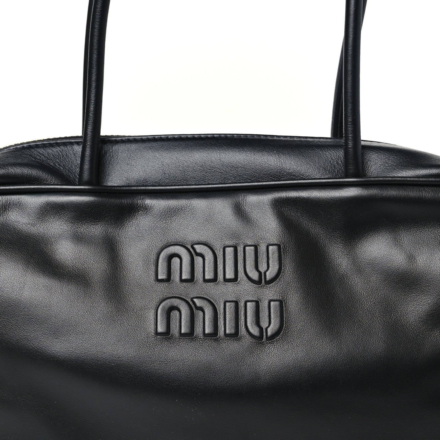 Miu Miu Calfskin Softy Medium Beau Top Handle Bag Black 7 of 10