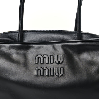 Miu Miu Calfskin Softy Medium Beau Top Handle Bag Black 7 of 10
