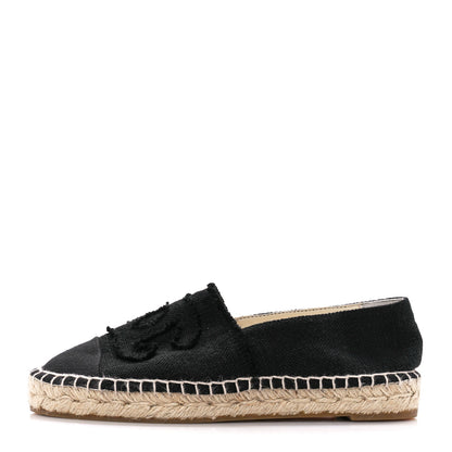 Chanel Denim Toile CC Espadrilles 37 Black 1 of 11