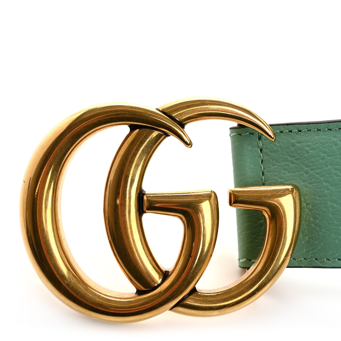 Monogram Jumbo GG Textured Dollar Calfskin Double G 40mm Belt 85 34 Mint Green
