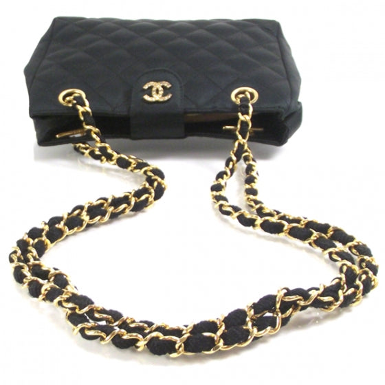 Chanel Rhinestone Satin Evening Bag Black 6 of 11