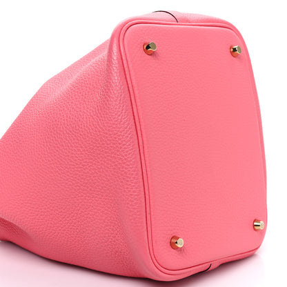 Hermes Taurillon Clemence Matte Alligator Picotin Lock Touch 18 PM Rose Azalee 8 of 9