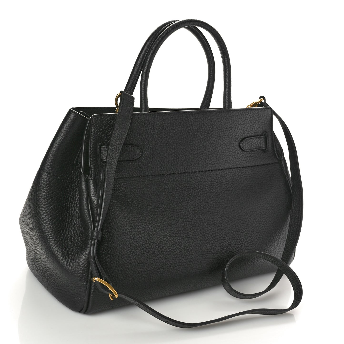 Heavy Grain Belted Bayswater Tote Black