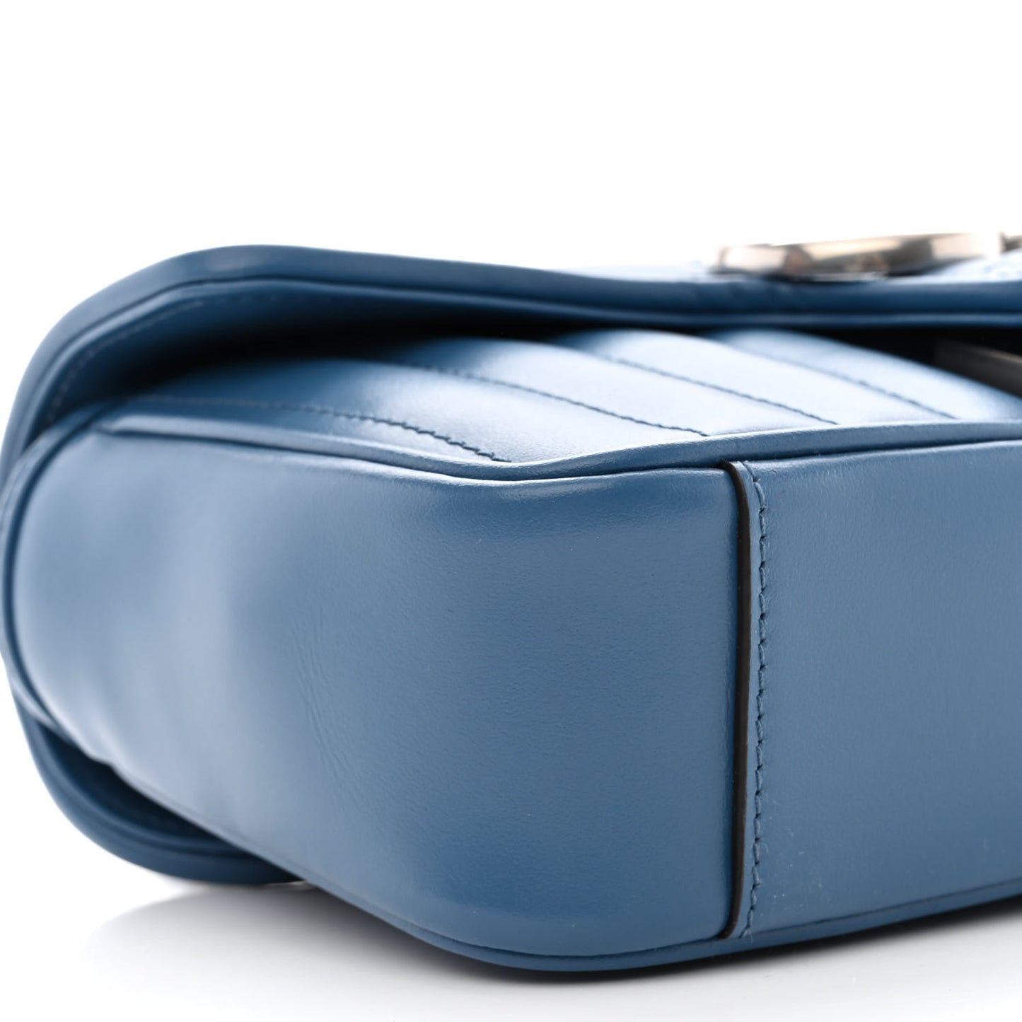 Calfskin Matelasse Aria Mini GG Marmont Shoulder Bag Clear Blue