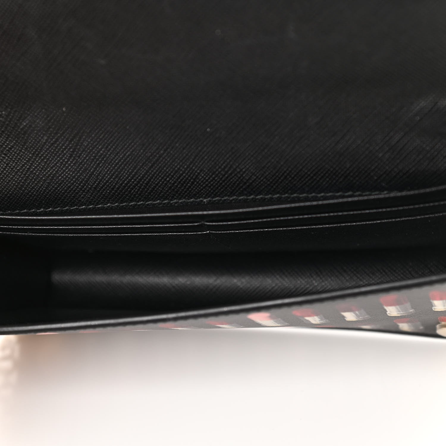 Prada Saffiano Triangle Logo Lipstick Print Mini Crossbody Bag Black 7 of 9