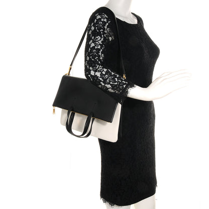 Celine Calfskin Folded Cabas Black White 2 of 9