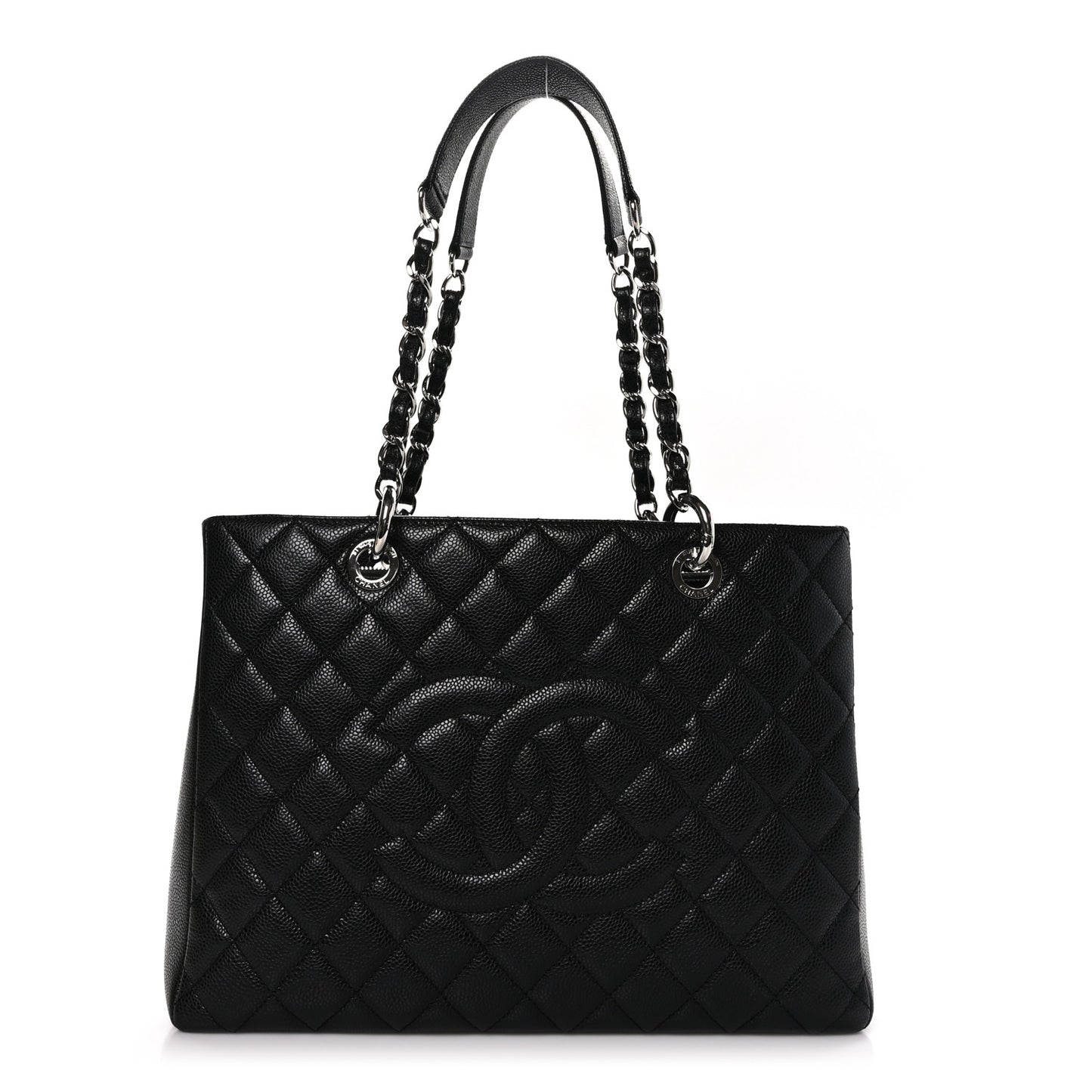 Caviar Quilted Grand Shopping Tote GST Black