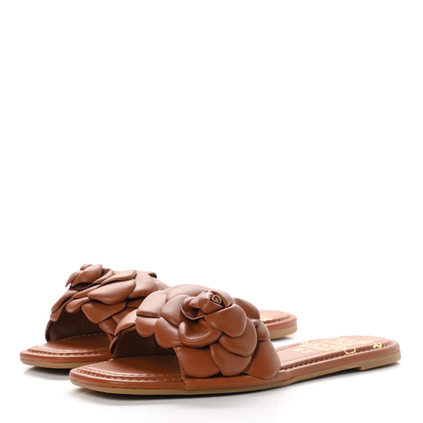 Calfskin Atelier 03 Rose Edition Slide Sandals 38 Cuoio