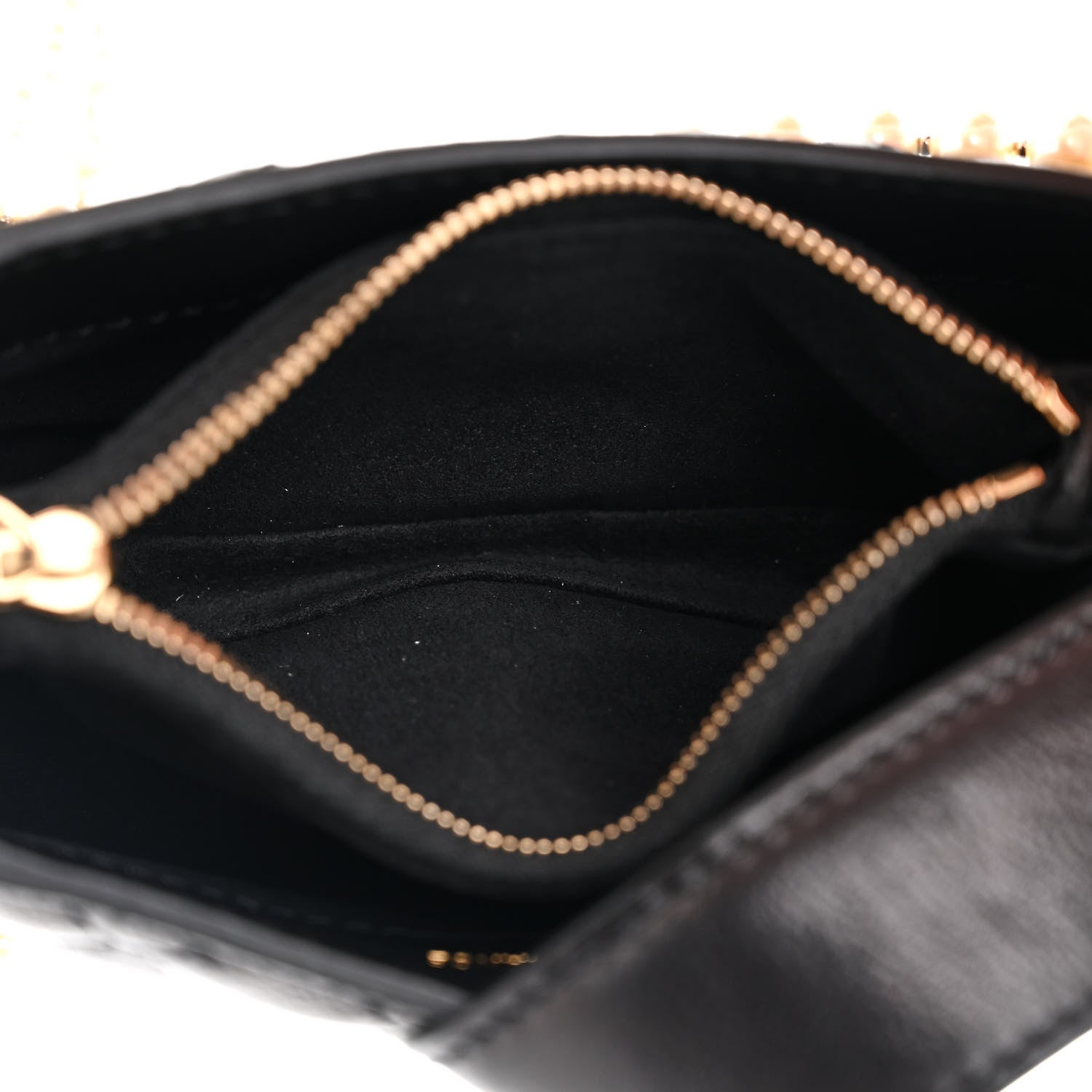 Chanel Calfskin Quilted Pearl Chain Love Symbols Mini Bag Black 7 of 12