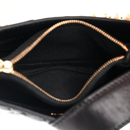 Chanel Calfskin Quilted Pearl Chain Love Symbols Mini Bag Black 7 of 12