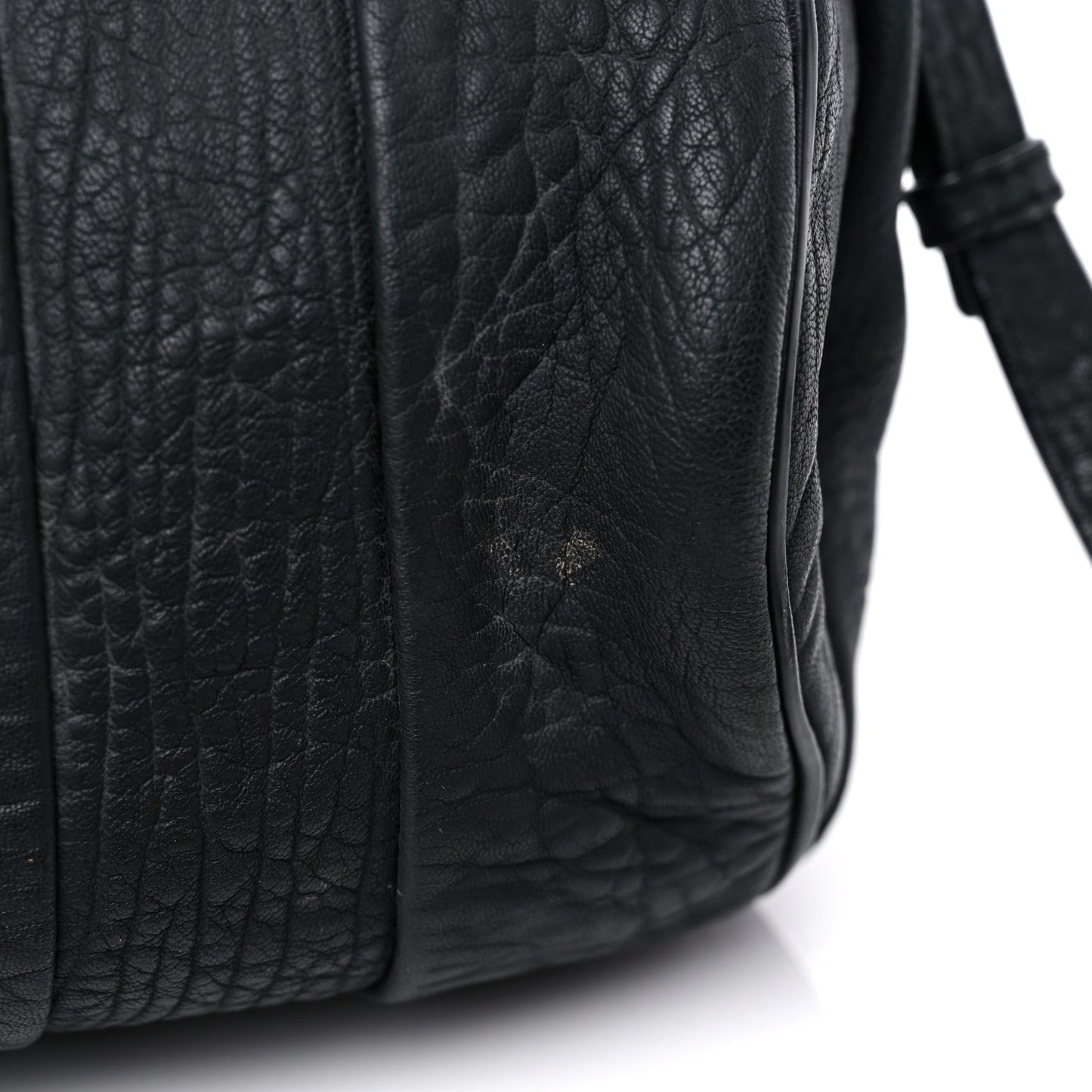 Pebbled Lambskin Rocco Matte Black Iridescent Hardware