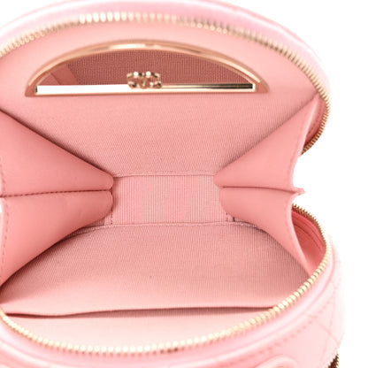 Chanel Caviar Quilted Round Handle With Care Vanity With Chain Pink 6 of 12