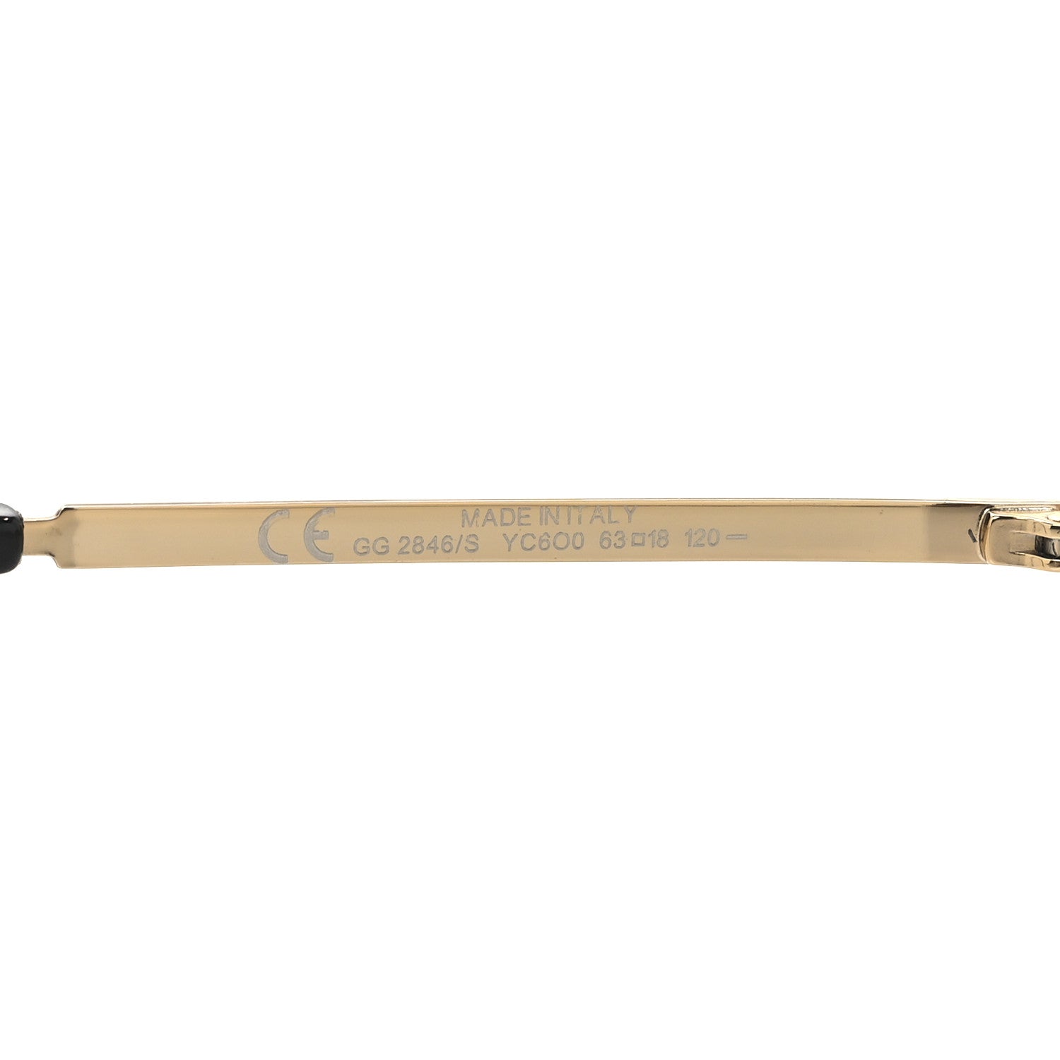 Gucci Metal Oversized Sunglasses GG 2846/S Gold Black 6 of 6