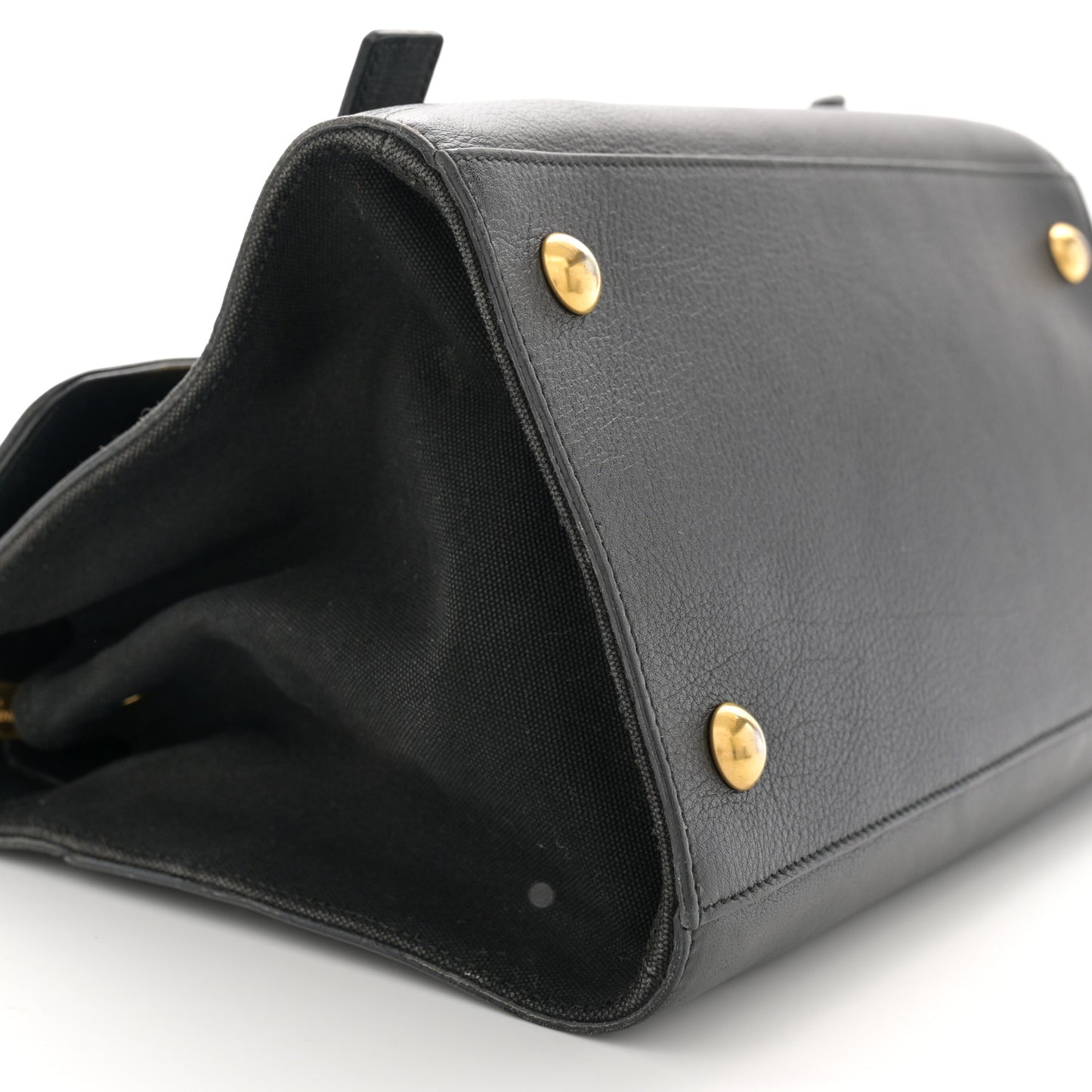 Calfskin Canvas Small Muse Two Black
