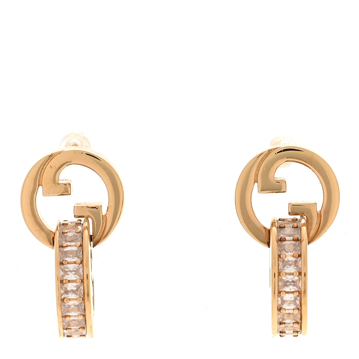 Gucci Brass Crystal Blondie Intertwined Earrings Light Gold 1 of 6