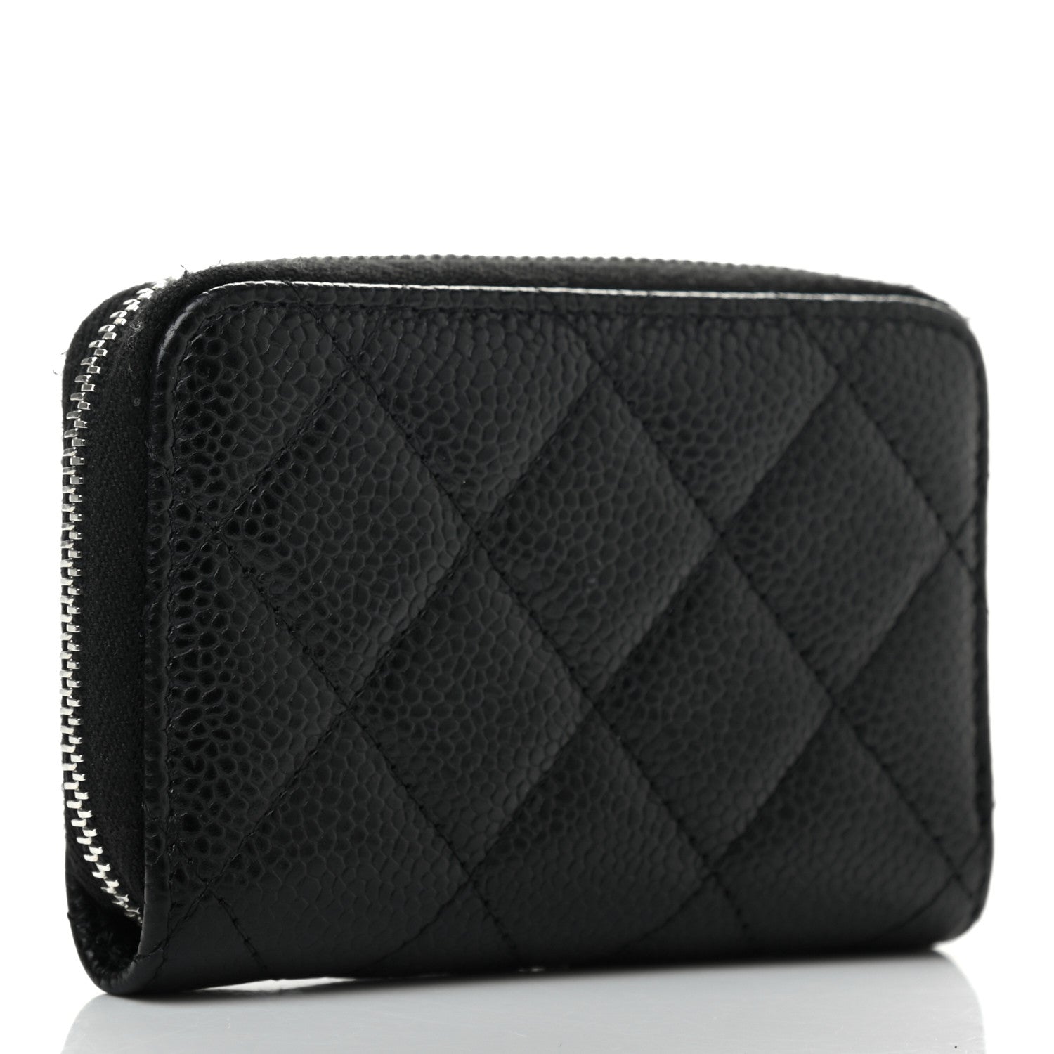 Chanel Caviar Quilted Zip Coin Purse Black 3 of 8