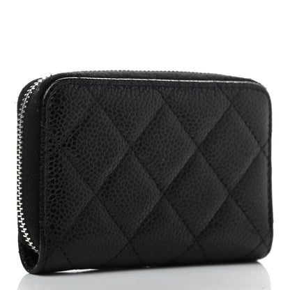 Chanel Caviar Quilted Zip Coin Purse Black 3 of 8