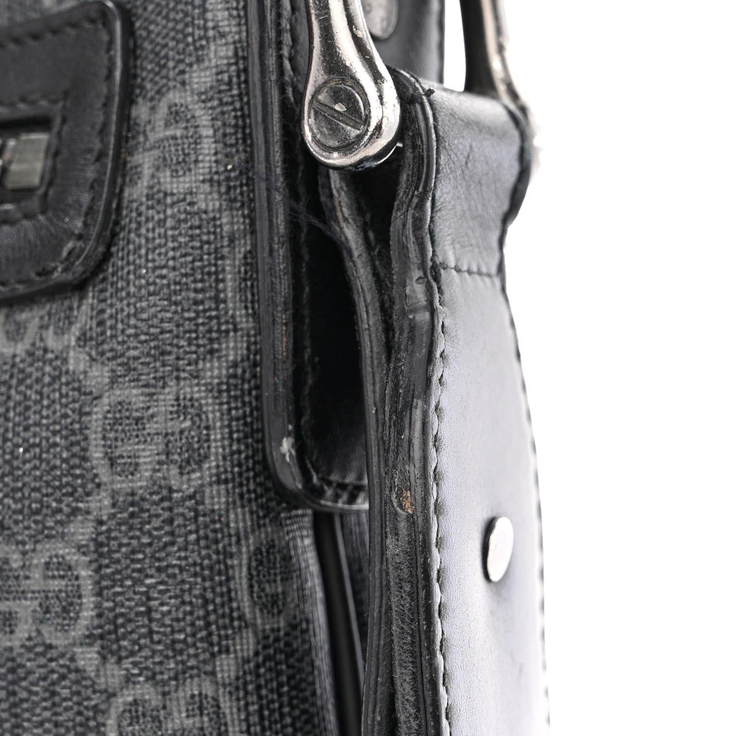 Gucci GG Supreme Monogram Crossbody Messenger Bag Black Grey 13 of 15