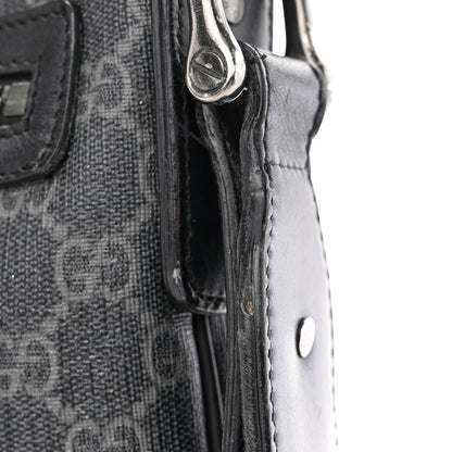 Gucci GG Supreme Monogram Crossbody Messenger Bag Black Grey 13 of 15
