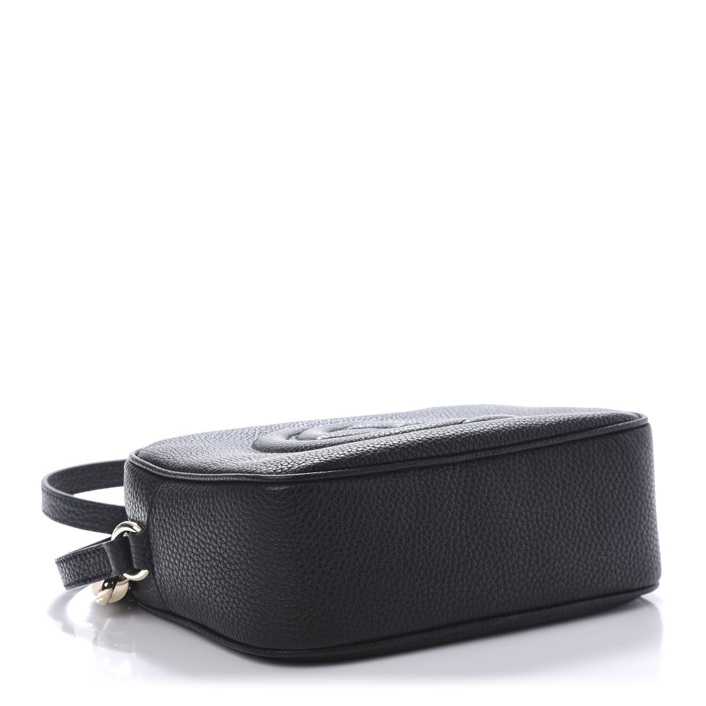 Pebbled Calfskin Small Soho Disco Bag Black