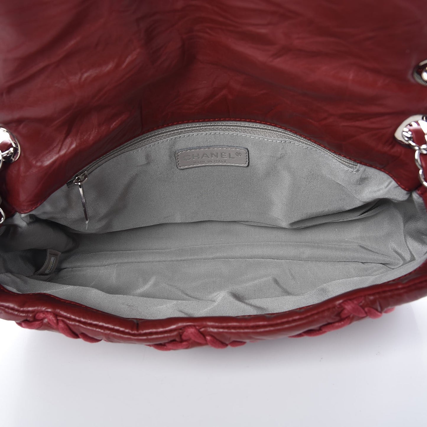 Calfskin Medium Ultra Stitch Flap Dark Red