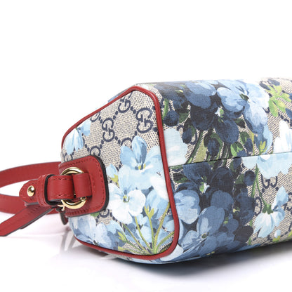 Gucci GG Supreme Monogram Blooms Mini Boston Navy Blue Hibiscus 5 of 12