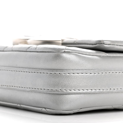 Chanel Metallic Lambskin Quilted Mini Giant CC Flap Argent 11 of 13