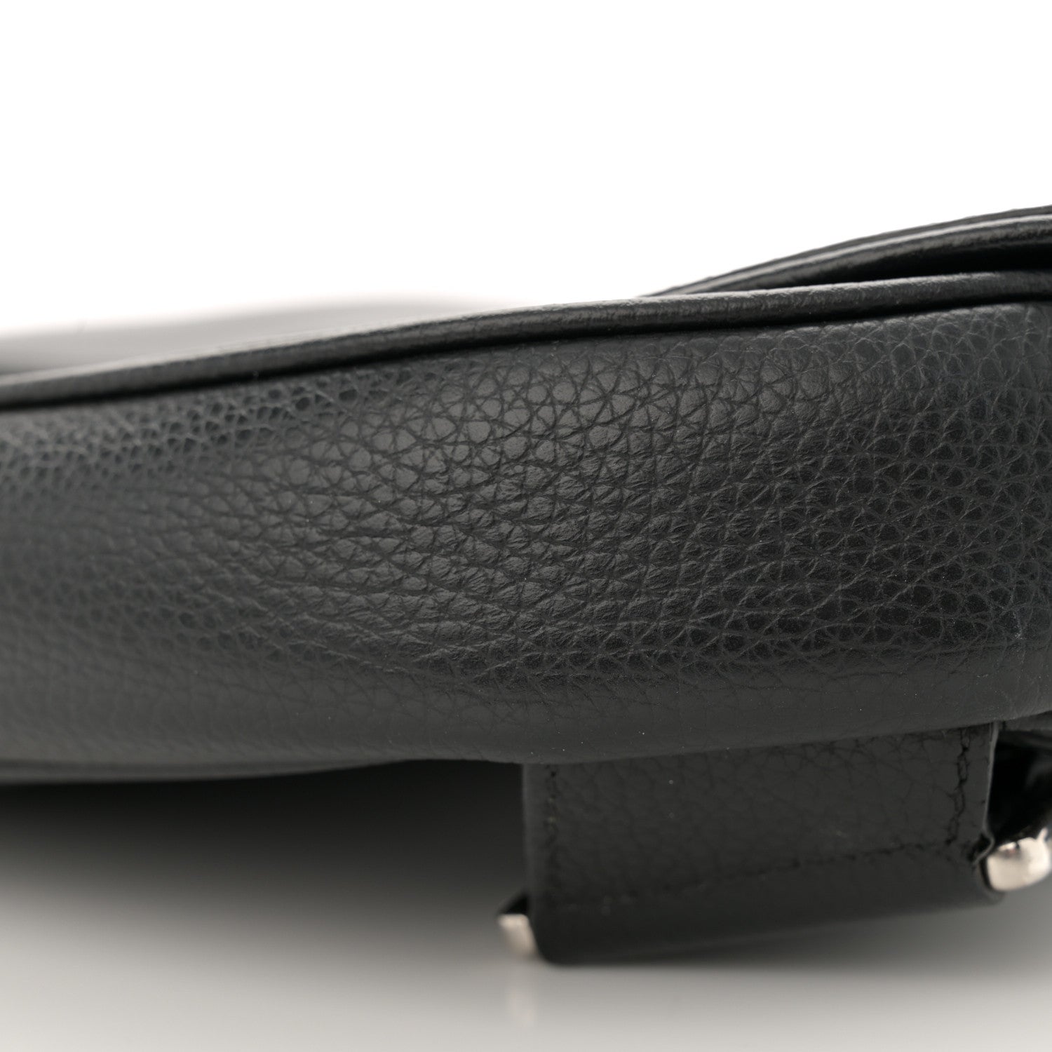 Christian Dior Grained Calfskin Mens Saddle Bag Black 10 of 14