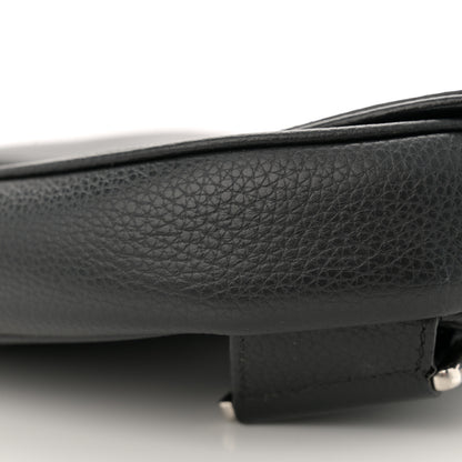 Christian Dior Grained Calfskin Mens Saddle Bag Black 10 of 14