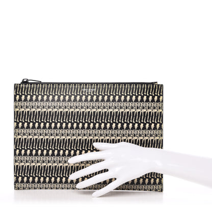 Saint Laurent Grain de Poudre Skeleton Print Zipped Tablet Holder Black 2 of 12