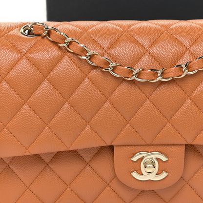 Chanel Caviar Quilted Medium Double Flap Light Brown 8 of 12