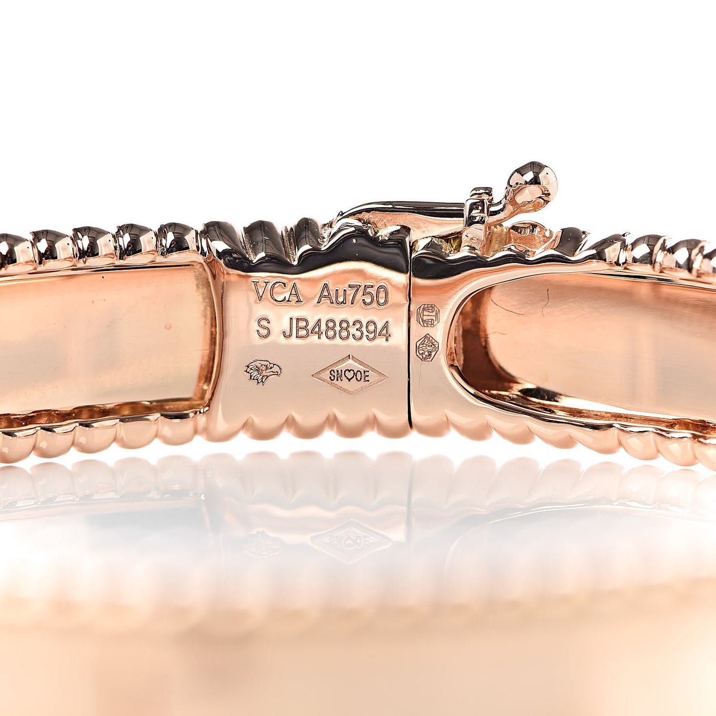 18K Rose Gold Perlee Signature Bangle Bracelet S