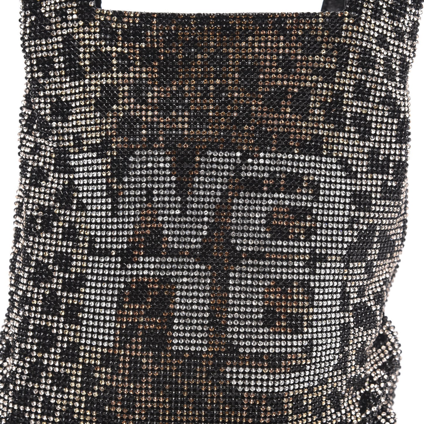 Crystal Leopard Mini Wanglock Shopper Silver