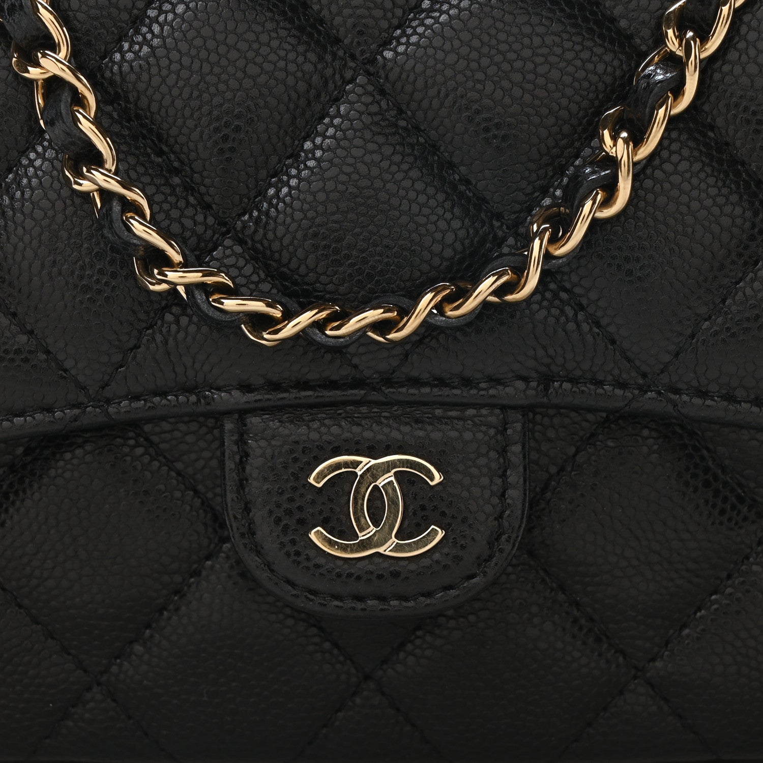 Chanel Caviar Quilted Flap Phone Holder With Chain Black 9 of 11