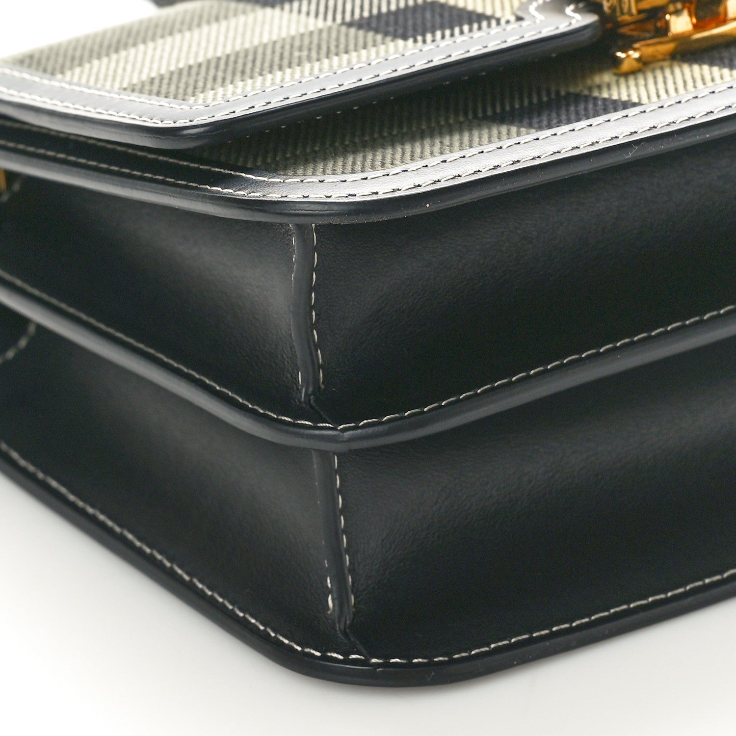 Burberry Calfskin Giant Check Print Small TB Bag Military Green
