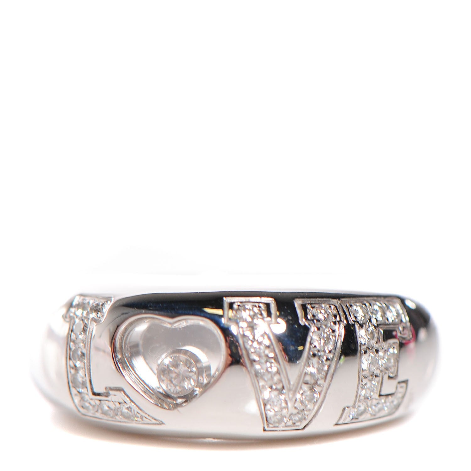 Chopard 18K White Gold Happy Diamonds Love Ring 6 1 of 7