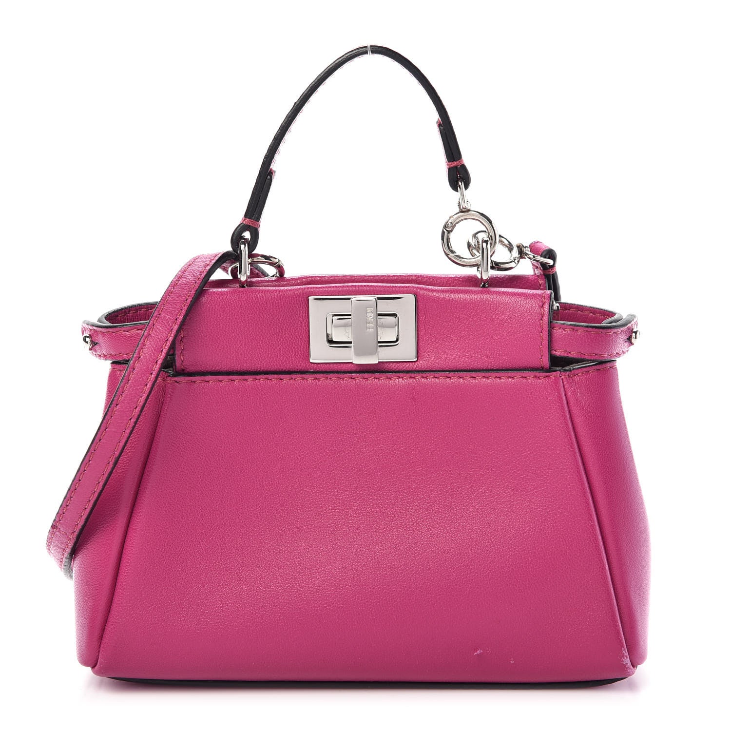 Fendi Nappa Micro Peekaboo Iconic Satchel Magenta 1 of 10