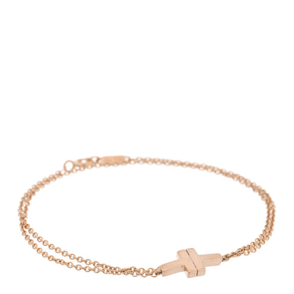 Tiffany 18K Rose Gold T Double Chain Bracelet 1 of 3