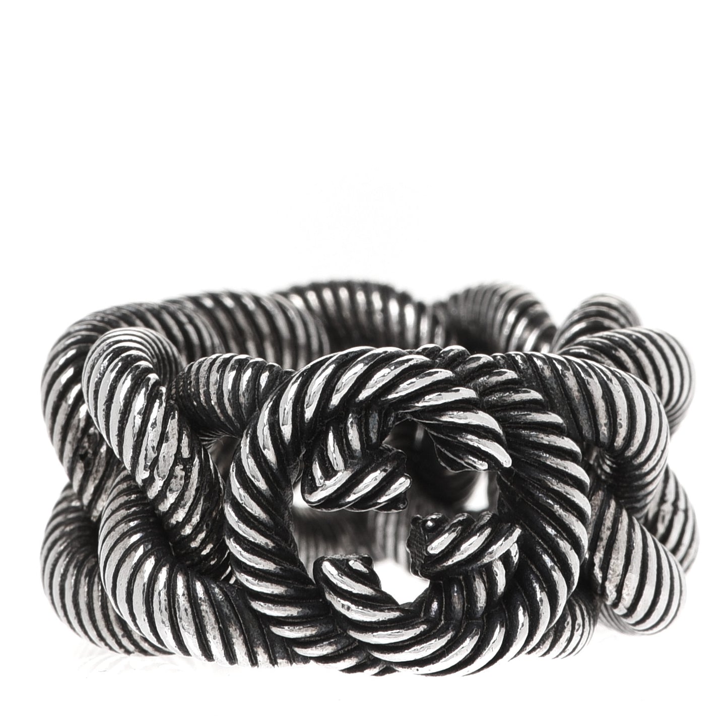 Sterling Silver Interlocking G Chain Ring 60 9