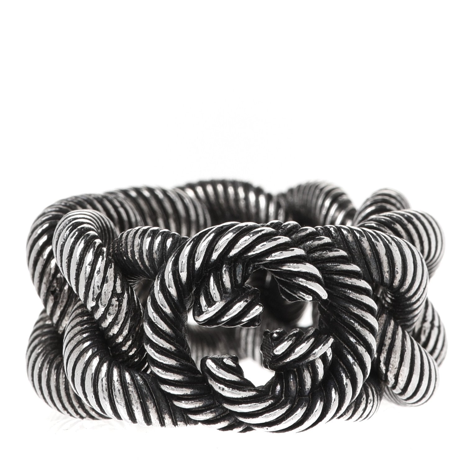 Gucci Sterling Silver Interlocking G Chain Ring 60 9 1 of 5